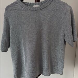 H&M Silver Short Sleeve Top